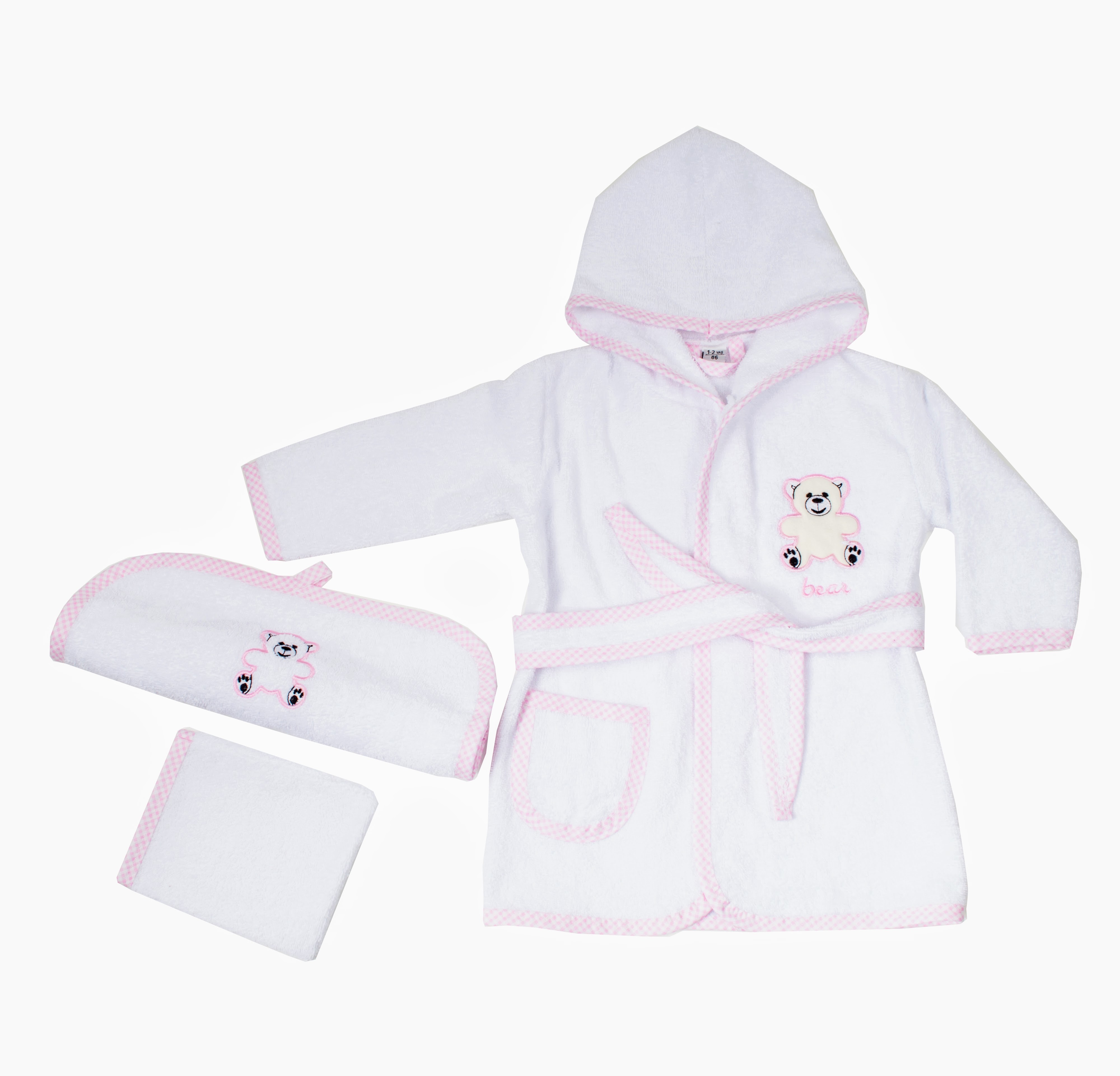Bebek Bornozu - Ayıcık Pembe